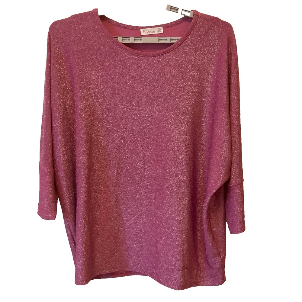 89th and madison sparkling dolman sleeve pink women's top